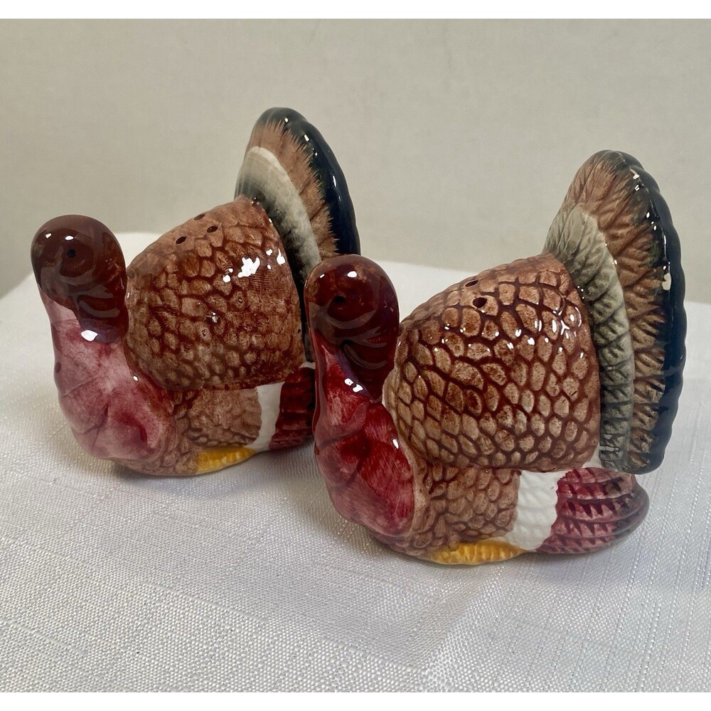 Vintage Ceramic Thanksgiving Turkey Salt Pepper Shakers